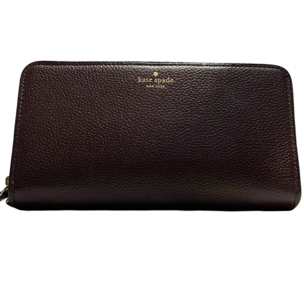 Kate Spade Cherrywood Pebbled Leather Long Continental Wallet